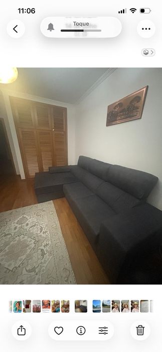 Sofá em tecido antracite