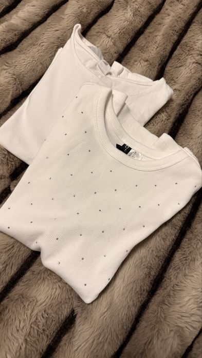 Biale topy i sukienka na wystep lub na codzien