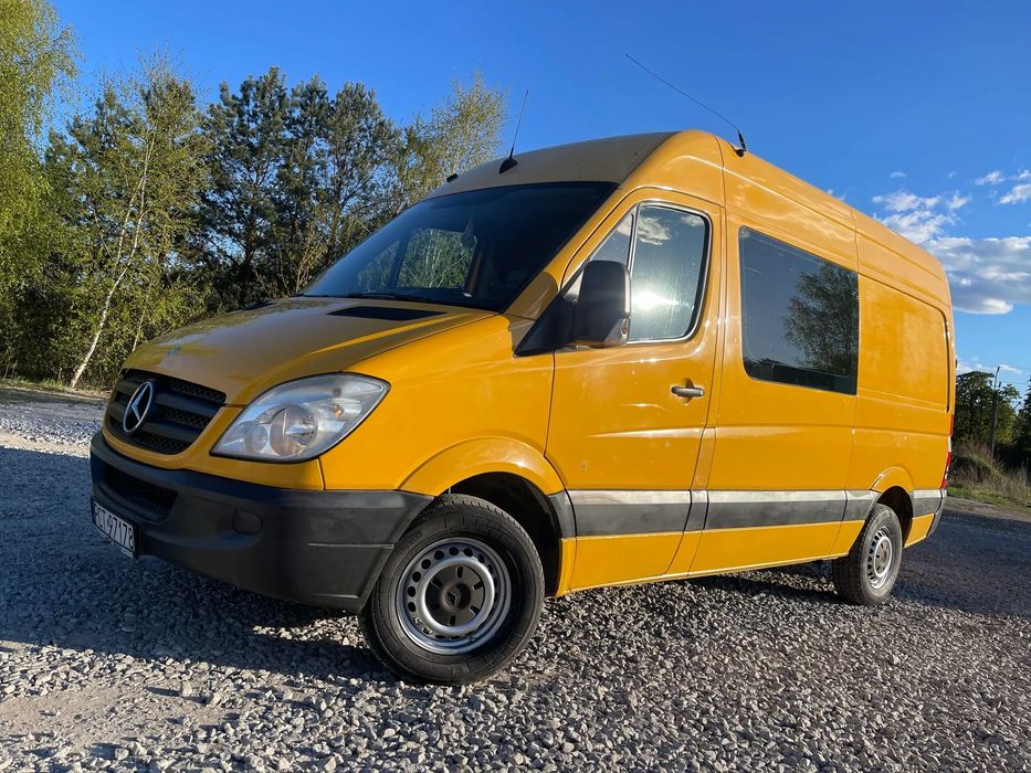 Mercedes-Benz Sprinter W906 313 CDI Średni Średniak L2H2 Brygadówka 6 Osobowy 6 Osób Dubel kabina 2009 ROK  Klimatyzacja,Hak,2.2 CDI 6 Biegów_W pełni sprawny_Faktura Vat 23%