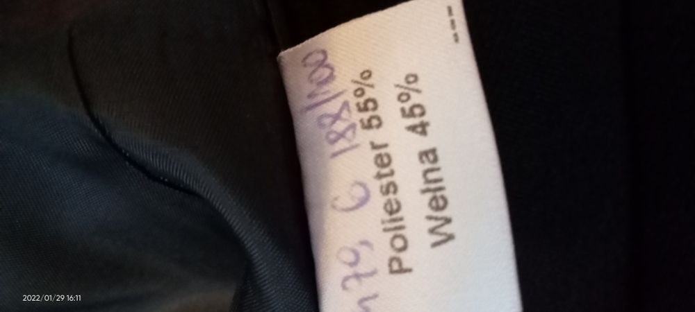 Smoking czarny trzy częściowy