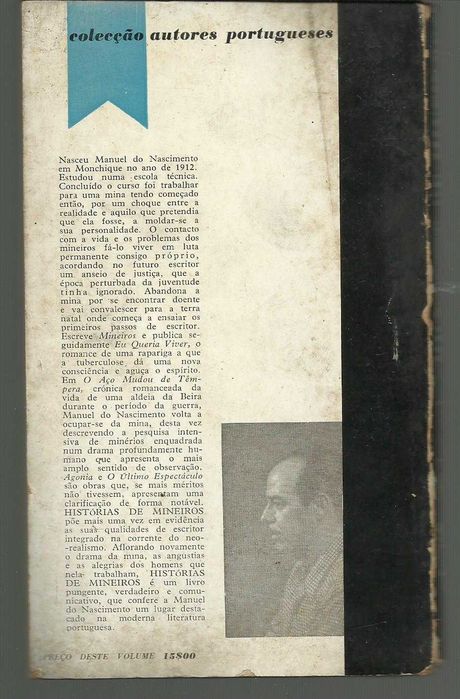 Manuel do Nascimento --- Histórias de Mineiros (1.a ed. 1960)
