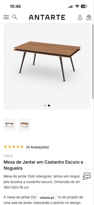 Mesa Antarte Oslo em nogueira