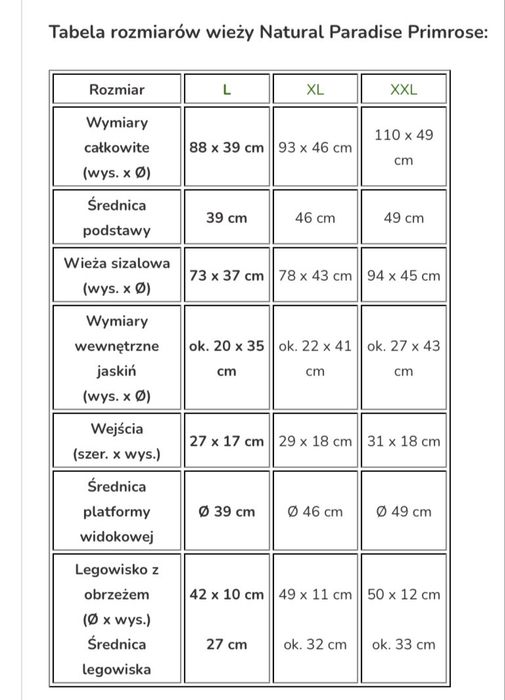 Drapak Natural Paradise Primrose wieża dla kota XL szara
