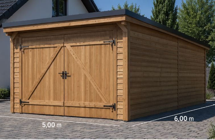 garaż drewniany 5x6m deskowanie WIATA drewniana