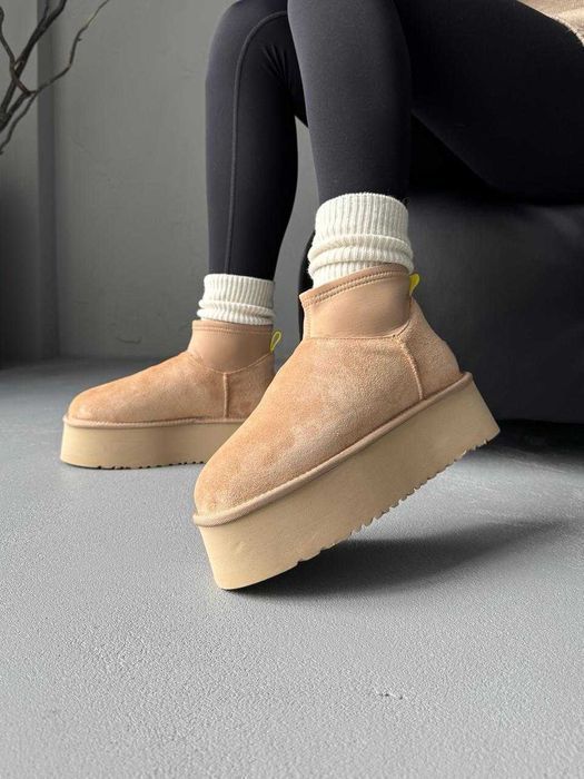 Уггі UGG Dipper Mini Sand premium натуральні замша і хутро