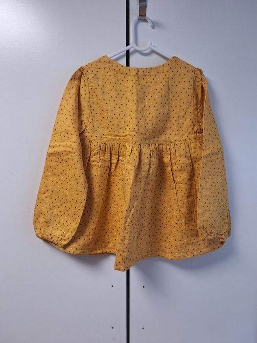 Bluzka 128 tunika dla dziewczynki na długi rękaw żółta Bluzka