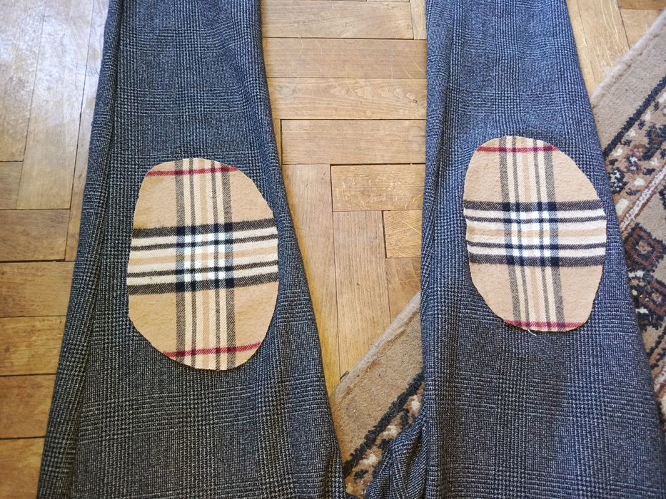 Spodnie eleganckie burberry rozciągliwe garnitur kosciol