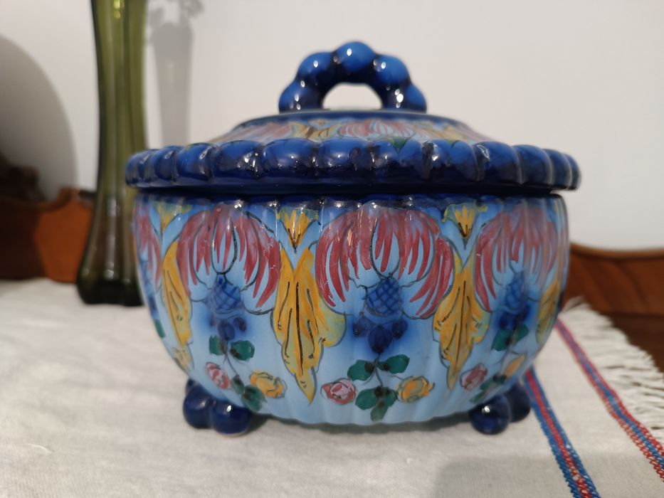 Coimbra Statuary Faience Candy Box by Frutuoso