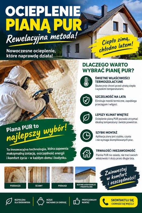 Ocieplanie poddaszy pianą izolacja domów