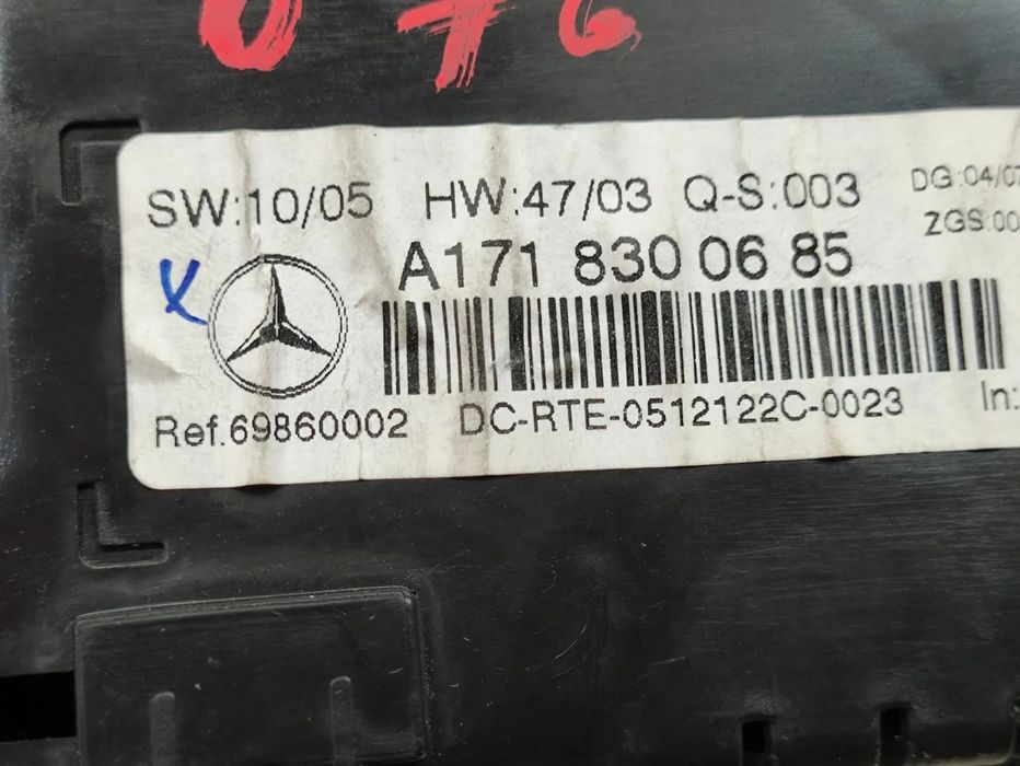 Display Sofagem Comando Climatronic Original Mercedes Benz SLK R171