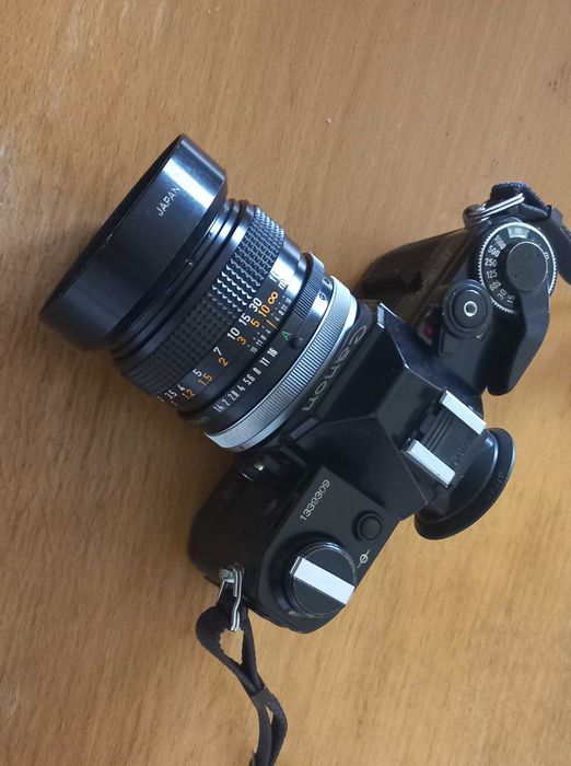 Corpo Canon AE1 preto + Canon FD 50mm 1.4 S.S.C.