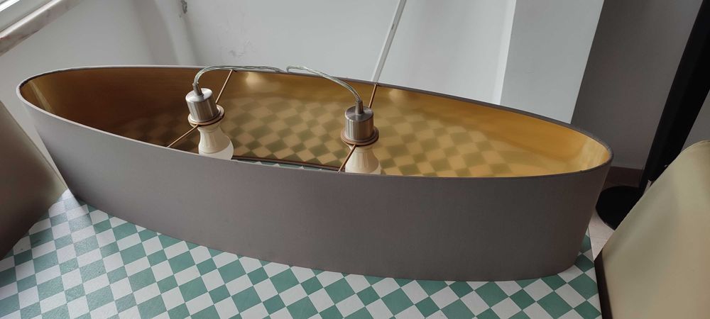 Candeeiro EGLO de teto suspenso oval cinzento e dourado