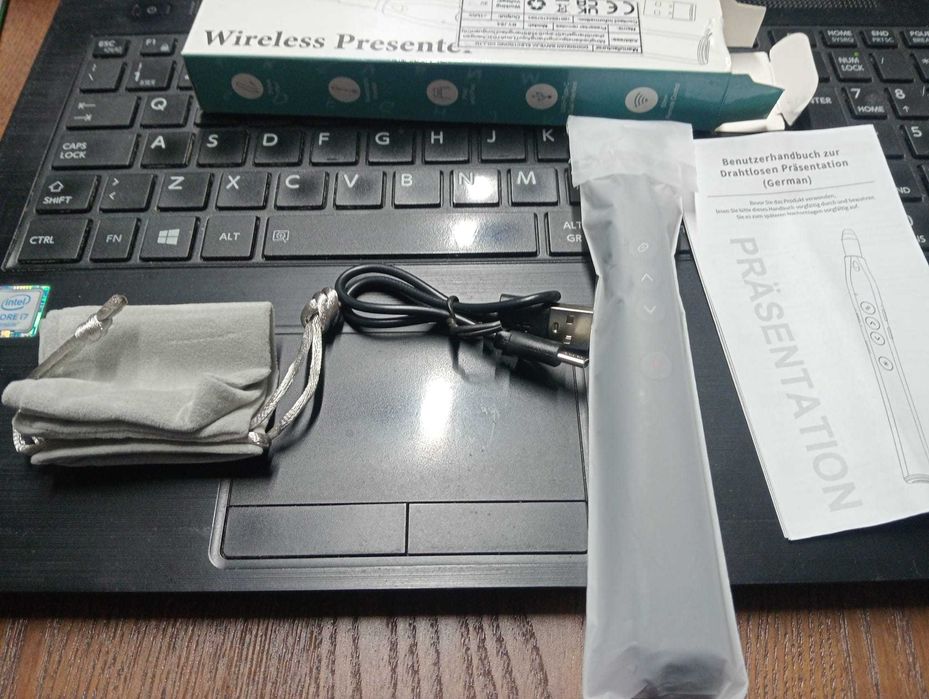 Apresentador de Slides Sem Fio 2 em 1 (Laser + Caneta Touch) - NOVO