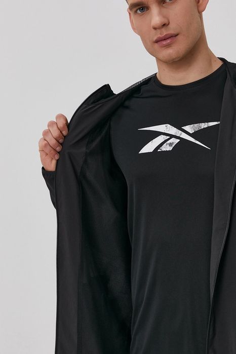 Kurtka wiatrówka czarna z logo Reebok L