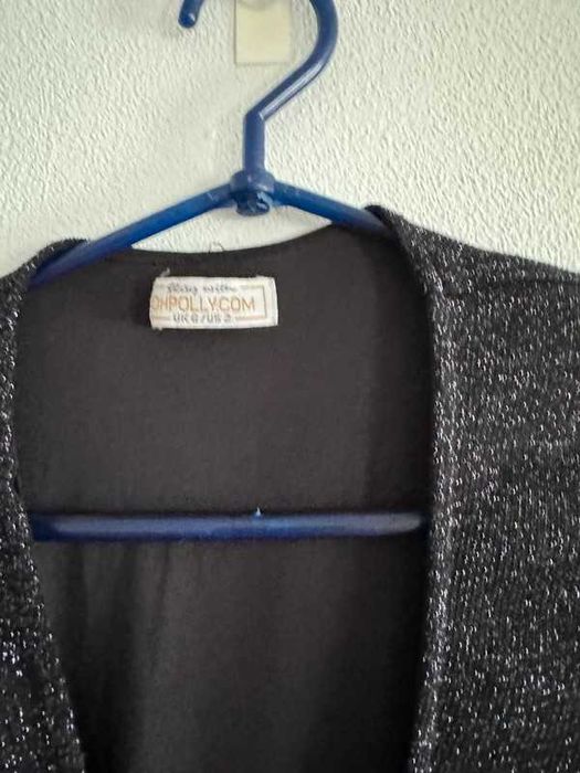 Czarny błyszczący kombinezon oh polly xs 34