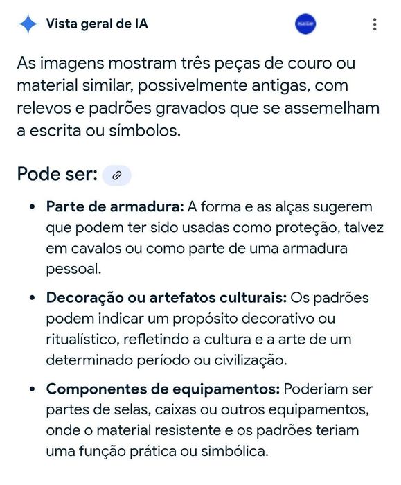 3 peças em couro