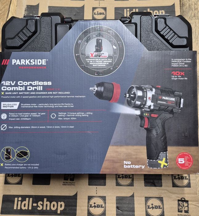 Шуруповерт ударный PARKSIDE PERFORMANCE® 12 В, PBSPA 12 A1