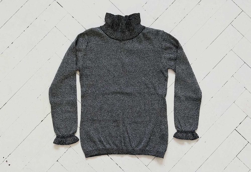 Elegancki sweterek czarny ze srebrną nitką, Reserved, 110 cm / 4-5 lat