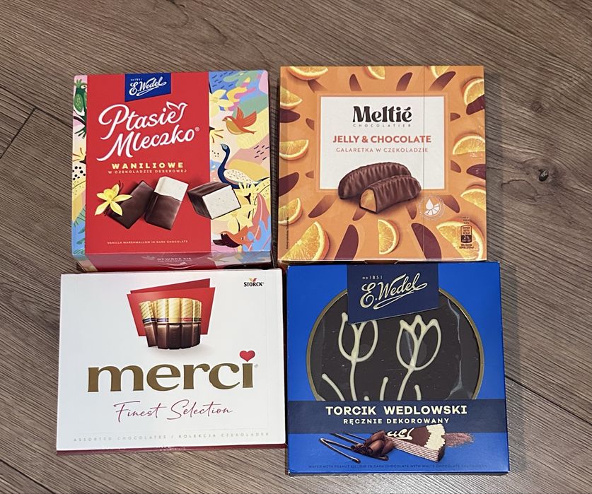 Paczka slodyczy merci, ptasie mleczko, nussbeisser