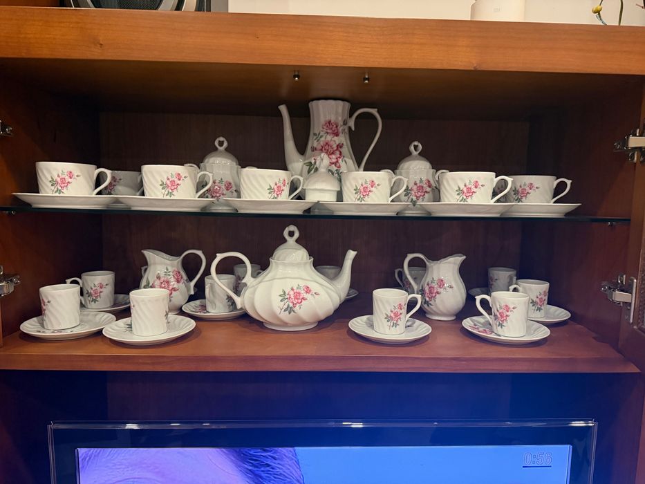 Jogo café e de chá porcelana portuguesa vista alegre