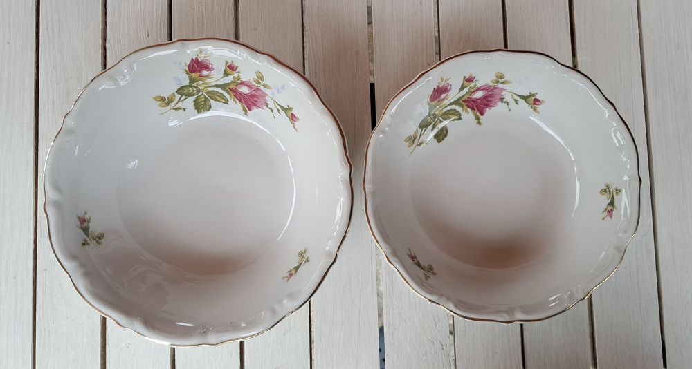 Dwie miski salaterki półmiski porcelana Wałbrzych PRL