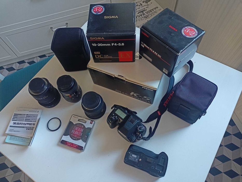 Lustrzanka PENTAX K5 + Sigma 17-50 + Sigma 10-20 + Pentax SMC 70-210