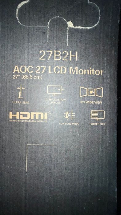 Monitor - AOC 27" LCD - 27B2H - LED IPS FHD 75Hz 7ms - Full HD