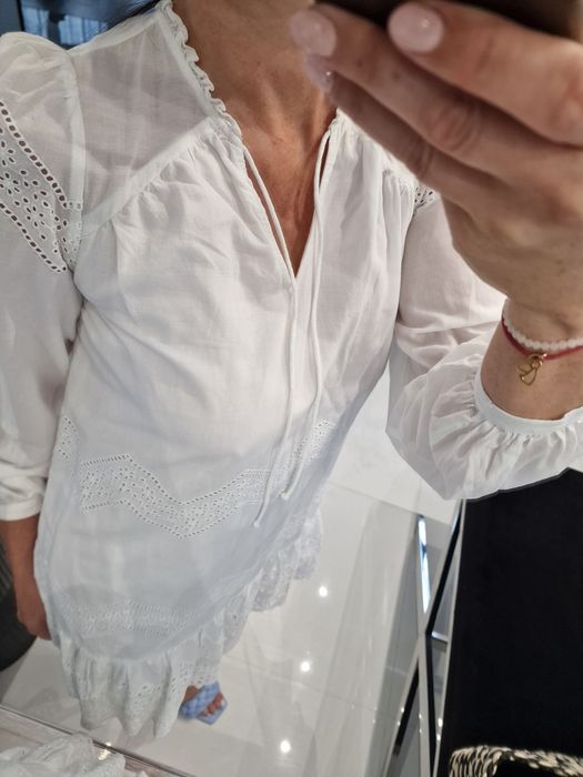 Sukienka letnia Vero Moda 36 biala koronka haft