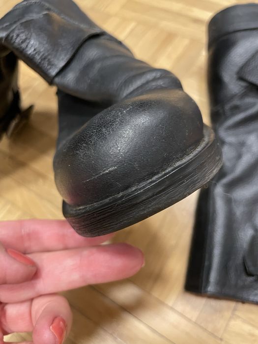 Botki skorzane ocieplane motobike kozaki skora naturalna 39r.