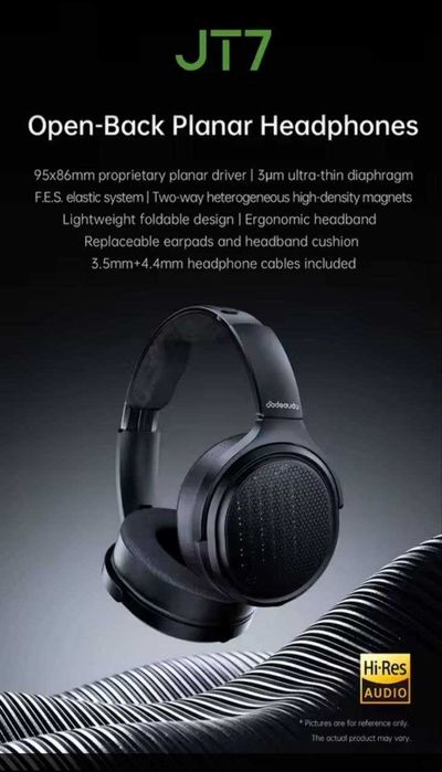 FiiO JT7 Black Нові відкриті планарні навушники