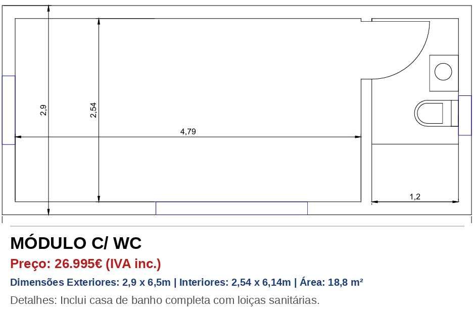 Módulo /Garden Room / Pré Fabricado / T0