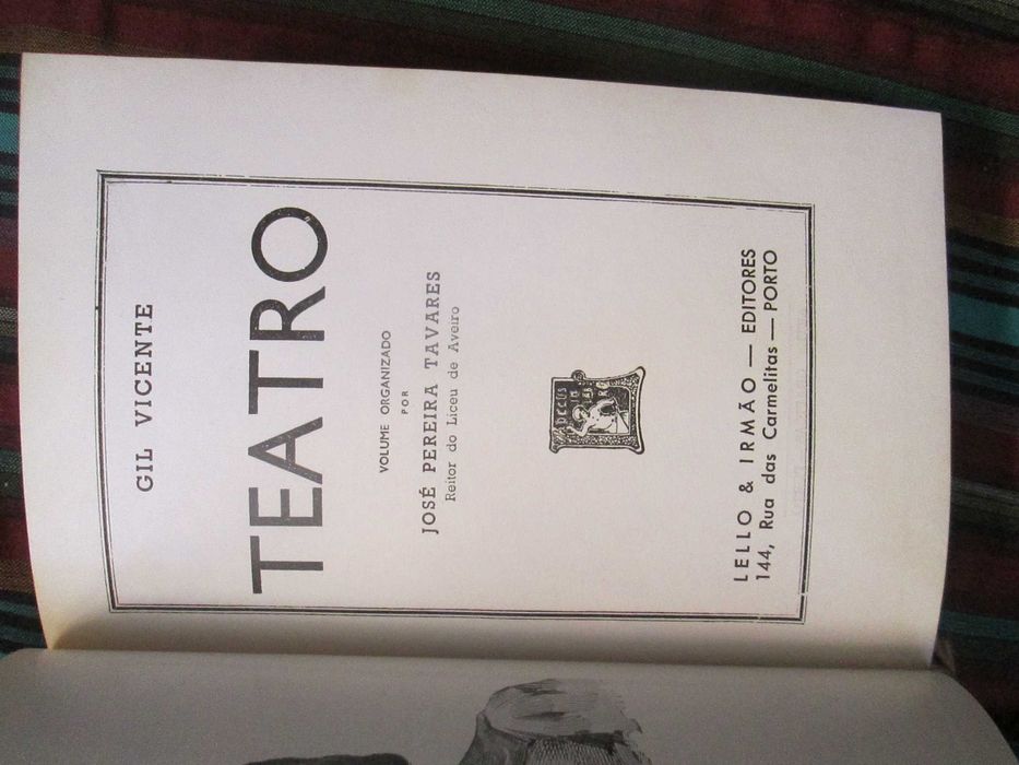Teatro de Gil Vicente, vol. organizado por José Tavares - com 8 peças