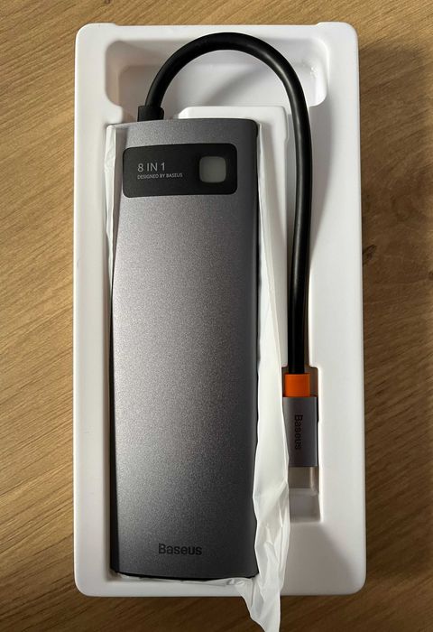 Adapter BASEUS Hub 8w1 Metal Gleam CAHUB-CV0G USB Typu C, Pasywny