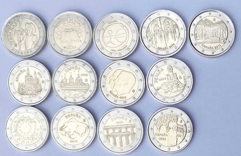 350 Moedas 2 Euros comemorativas para Troca e Venda