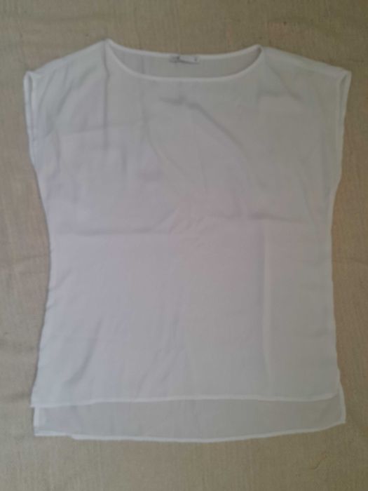 Блуза OODJI біла з короткими рукавами розмір 52