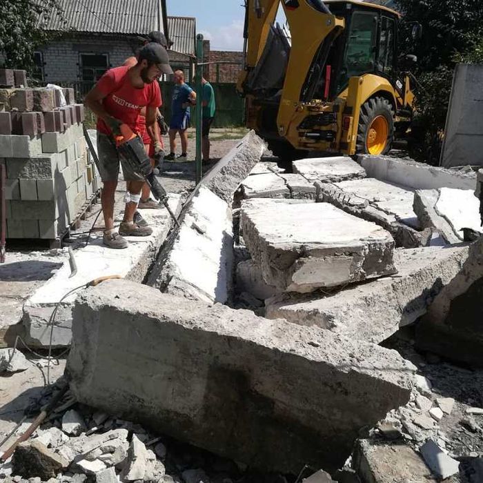 Демонтаж Бетона Стяжки стен Кирпич Кафель Штукатурки СНОС Дома