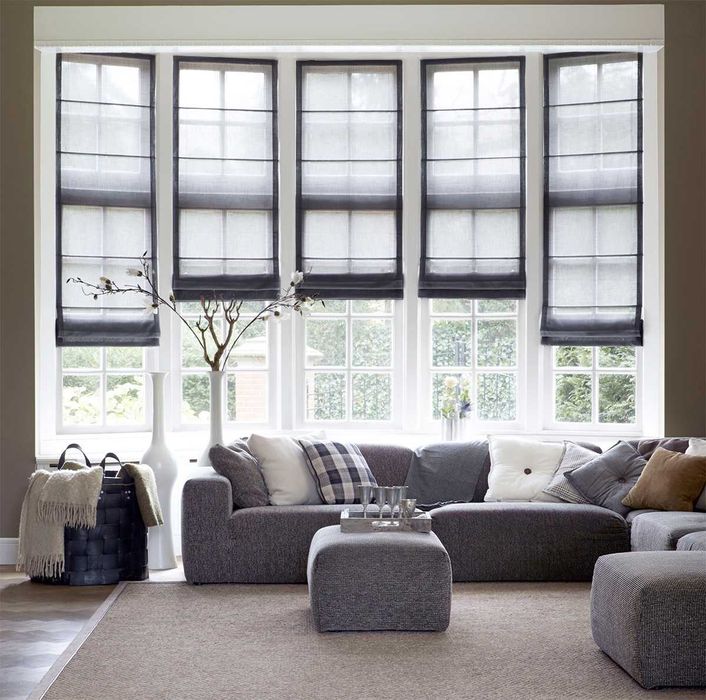 Рулонные шторы окна. Тканевые ролеты День Ночь и Римские шторы Neo-4