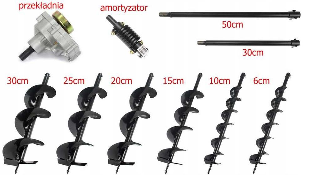 Wiertło do świdra wiertnicy fi 300 / 800mm świder spalinowy do gleby