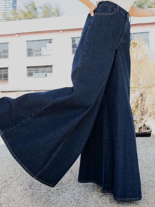 NOWE 34 XS 36 S 2w1 Spódnico Spodnie Baggy Jeansy szerokie Dzwony