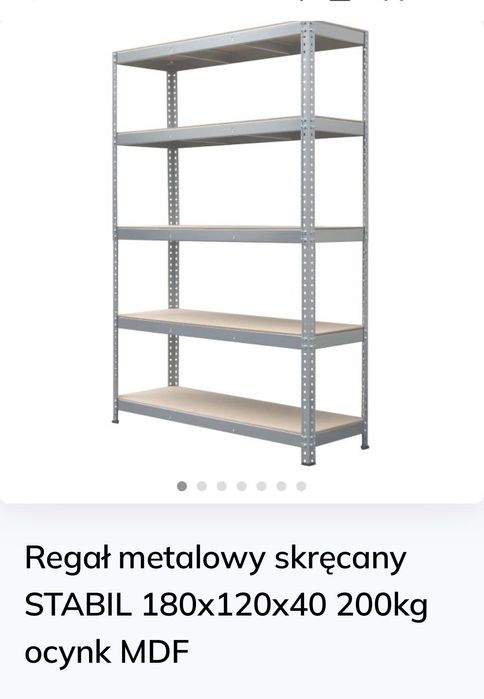 Regał metalowy 120cm szer.