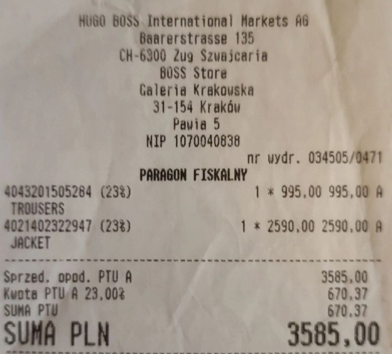 Garnitur Smoking Hugo Boss Marynarka 46 Spodnie 48 ślub studniówka