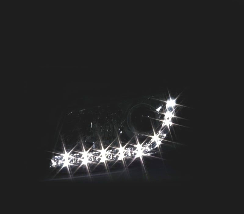 FARÓIS AUDI A3 8P 03-08 LUZ DIURNA LED FUNDO CROMADO