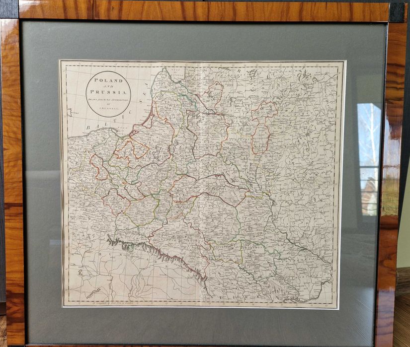 Mapa Polski - „Poland and Prussia”, J. Russell, 1799 rok oryginał