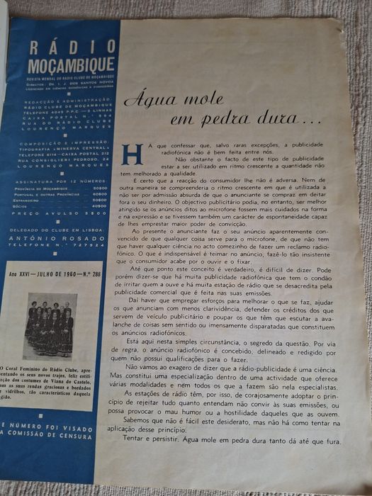 Revista Rádio Moçambique ano 1960