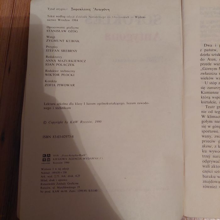 Antygona 1984 Sofokles