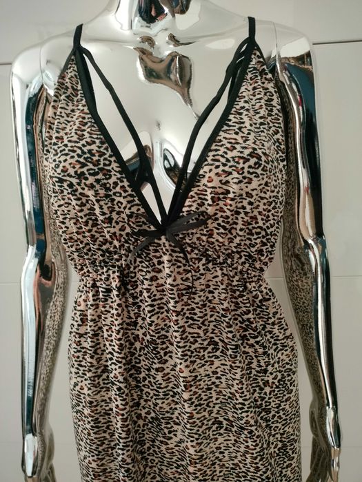 Koszulka nocna piżama panterka halka  wygodna do spania duże rozmiary