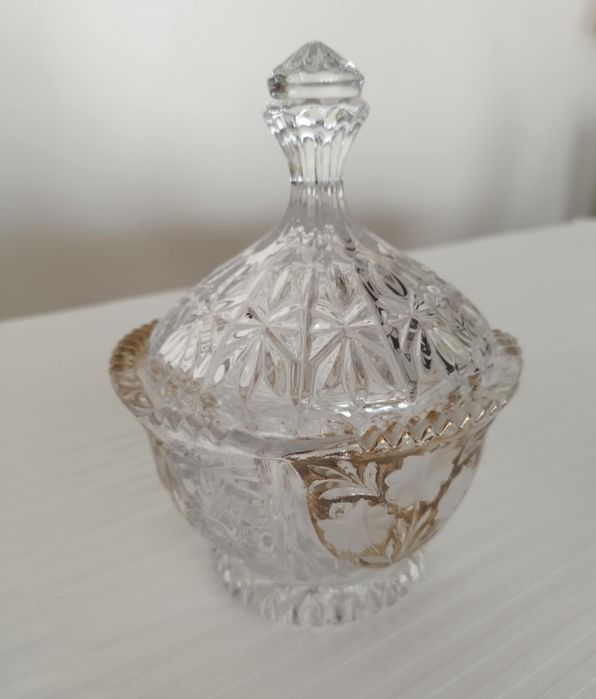 Bomboneira vintage em vidro cristal