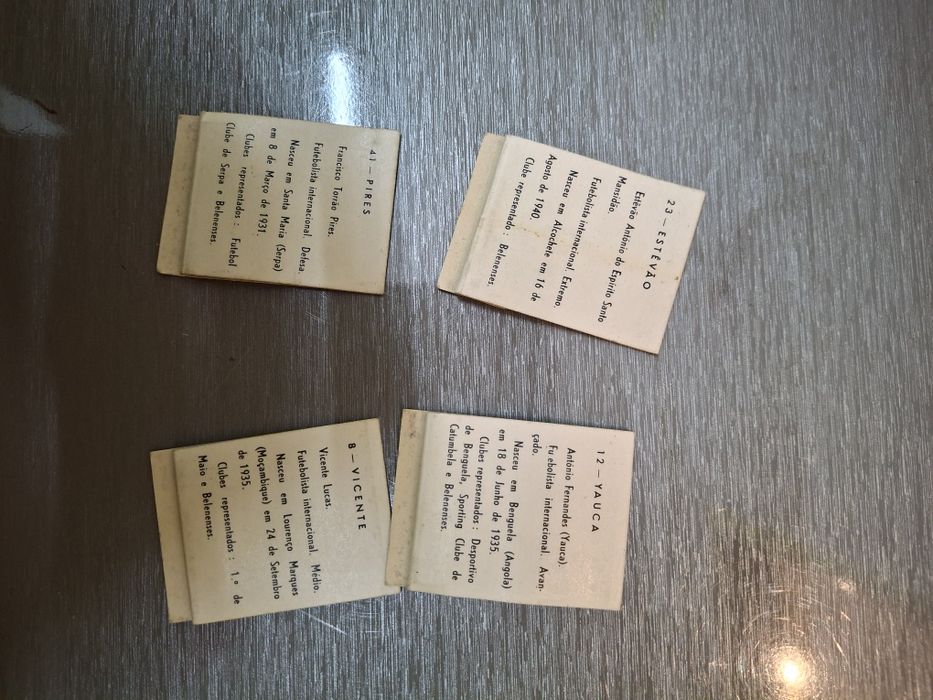 4 carteiras fosforos antigas tipo cromos belenenses vicente yauca