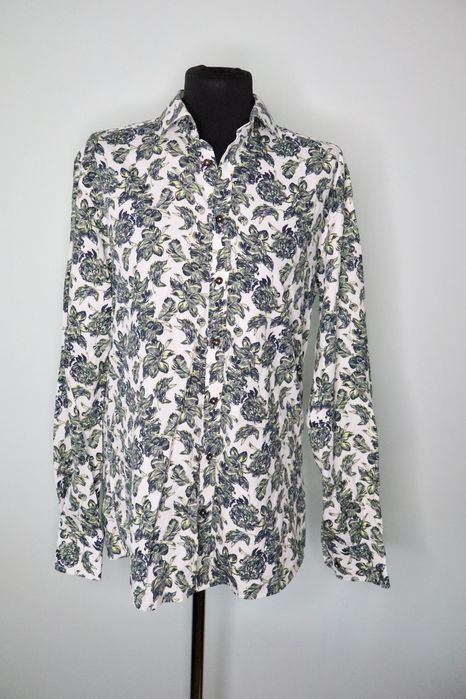 Koszula w zielone kwiaty 39 bawełna Bruun & Stengade