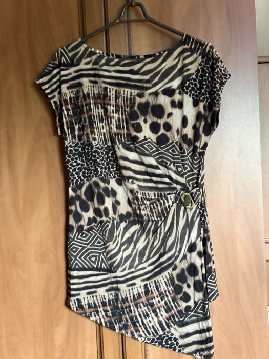 Tunika damska BC Best Connections 36 animal print patchwork asymetryczna